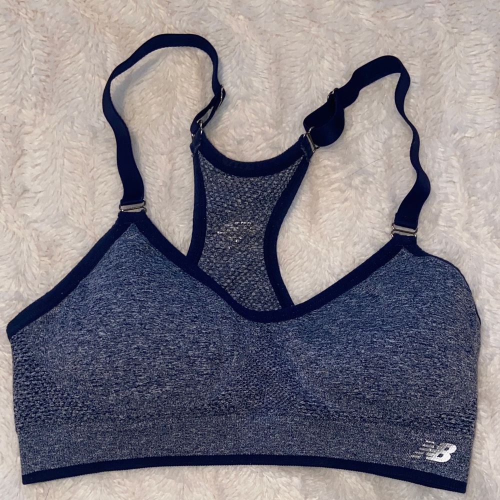 New Balance Women's Navy Blue Sports Bra with Removable Pads SMALL